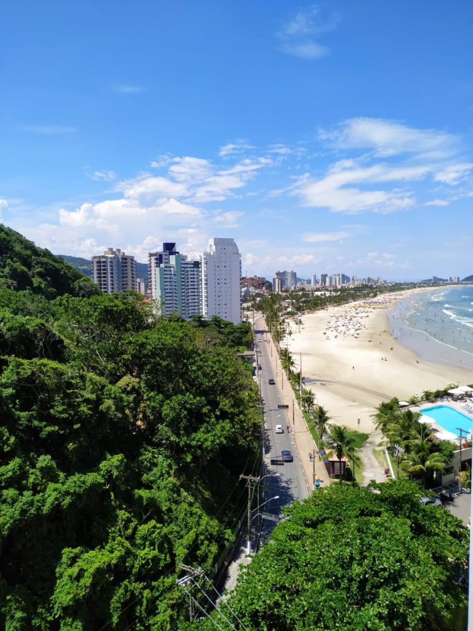 Apartamento Frente Para O Mar ,50 M Da Praia , Ar Condicionado Todos Quartos Guarujá Buitenkant foto